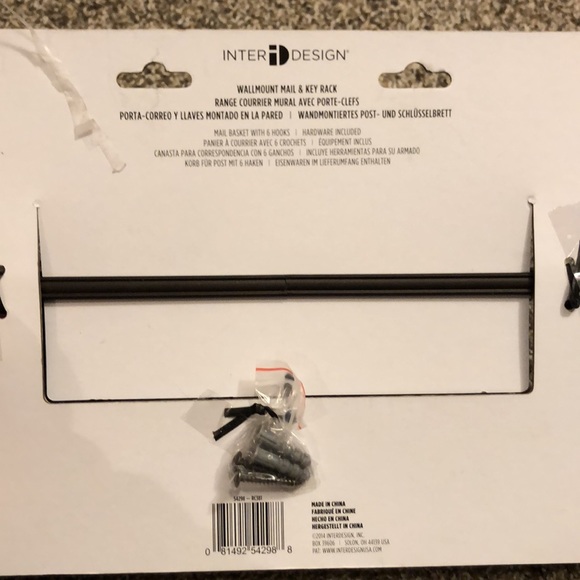 NWT InterDesign Wallmount Mail & Key Rack - Picture 3 of 5